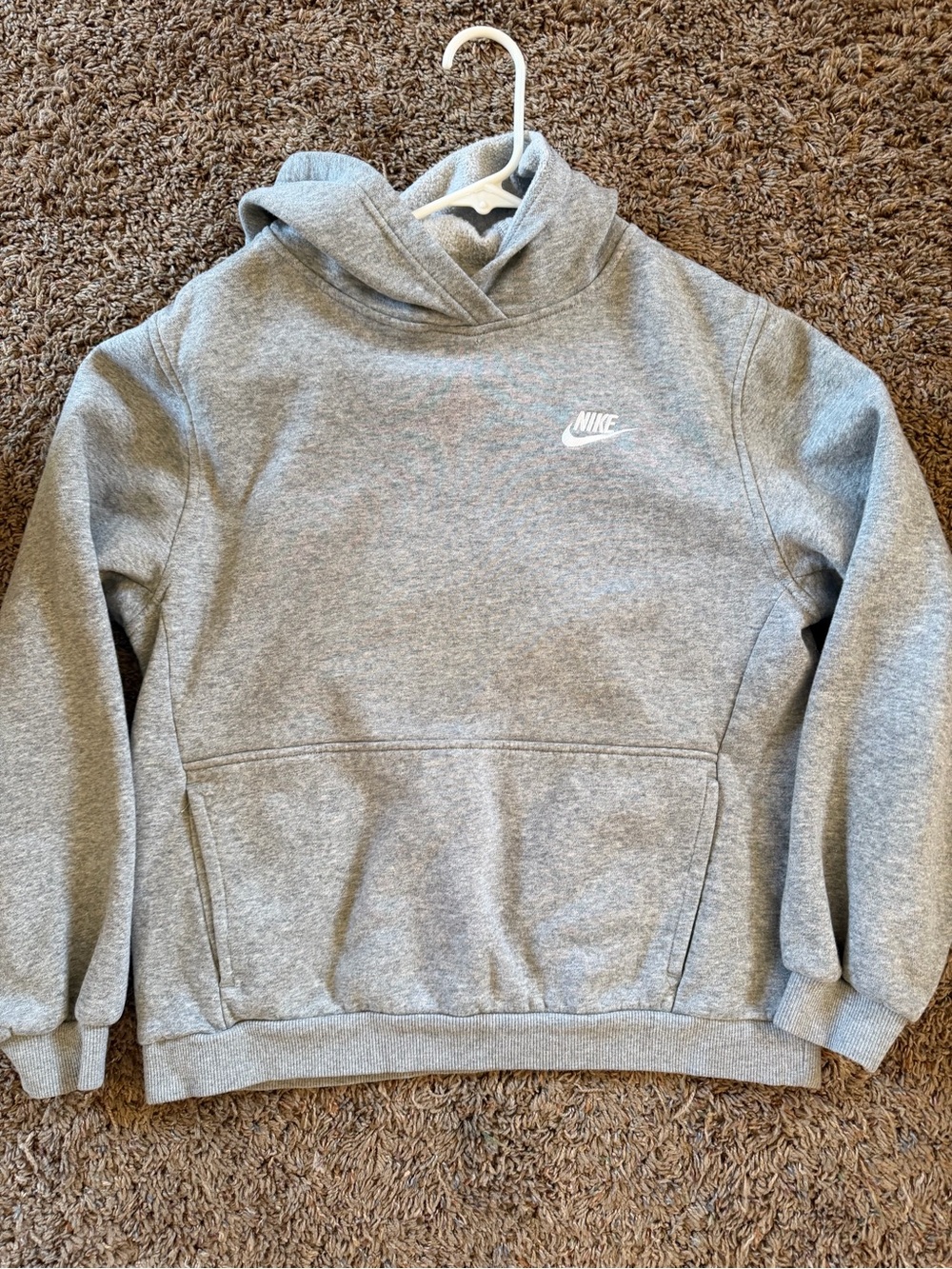 Nike Heather Gray Hoodie with Black Swoosh Tag